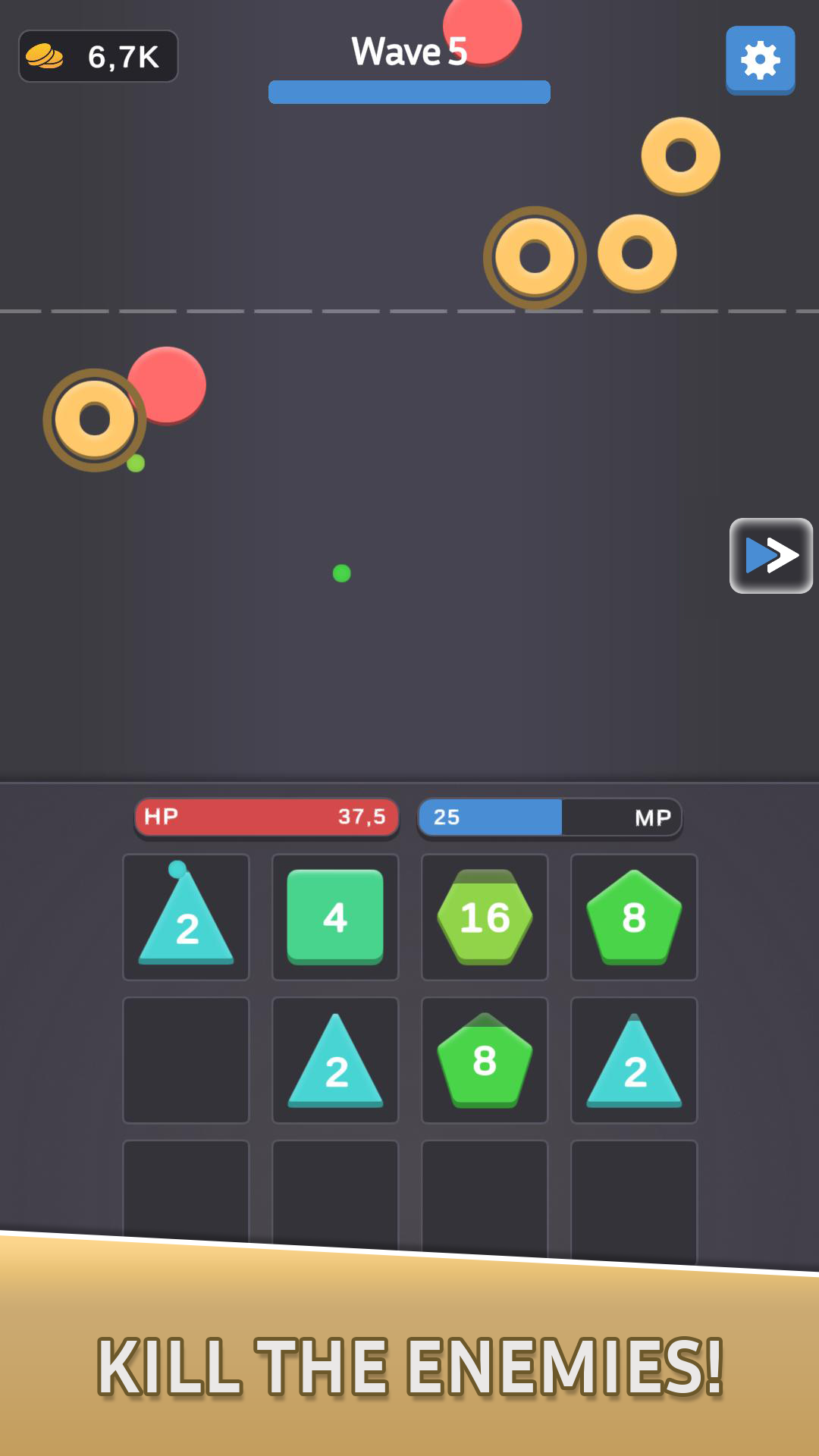 2048 Geo Clash düşman dalgaları